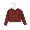 Retrokid Emerson Ribbed Knit Burgundy Cardigan