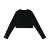 Retrokid Emery Ribbed Cropped Black Cardigan