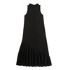 Retrokid Emery Slanted Tier Collar Maxi Black Dress