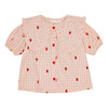 Floss Dolly Short Sleeve Pink Berry Gingham Blouse