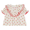 Floss Sofia Short Sleeve Soft White Berry Blouse