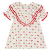 Floss Sofia Short Sleeve Soft White Berry Dress