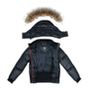 Ellabee Girls Bomber Raccoon Fur Red Zipper