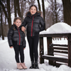 Ellabee Girls Bomber Raccoon Fur Red Zipper