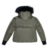 Ellabee Chira Oversized Jacket Zipper Olive Black-Racoon Fur Coat