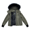 Ellabee Chira Oversized Jacket Zipper Olive Black-Racoon Fur Coat