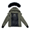 Ellabee Chira Oversized Jacket Zipper Olive Black-Racoon Fur Coat