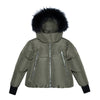 Ellabee Chira Oversized Jacket Zipper Olive Black-Racoon Fur Coat