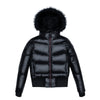 Ellabee Celine Bomber Burgundy Accent Black-Racoon Fur Coat