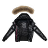 Ellabee Celine Bomber Fuschia Accent Natural-Racoon Fur Coat