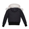 Ellabee Adelle Canvas Pom-Pom Bomber Black- White Fox Fur Coat