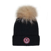 Ellabee Ribbed Fox Beanie Black