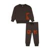 Retrokid Fuzz Logo Baby Sweatshirt with Jogger Pants
