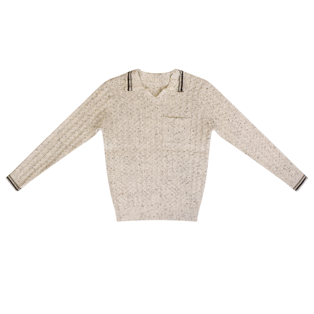 Kipp Oatmeal Stripe Collar Sweater