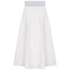 Gem Contrast Stitched White/Skyway Skirt