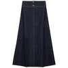 Gem Denim Topstitched Denim Skirt