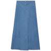 Gem Denim Topstitched Light Denim Skirt