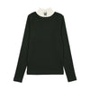 Ann of Nan Flocking Green Mock Neck