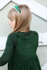 Ann of Nan Velour Knee Length Green Jumper
