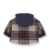 One More In The Family Sherpa Hooded Dark Blue Jacket