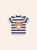 Huxbaby Furry Huxbear Stripe Navy/Almond Milk Tee