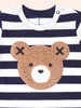 Huxbaby Furry Huxbear Stripe Navy/Almond Milk Tee
