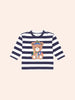 Huxbaby Varsity Hux Stripe Navy/Almond Milk Top
