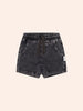 Huxbaby Black Knit Denim Gusset Denim Black Short