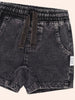 Huxbaby Black Knit Denim Gusset Denim Black Short