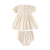 Retrokid Halston Smocked Baby Girl Cream/ Pink Bloomer Set