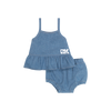 Retrokid Hollis Denim Baby Girl Ruffle Set