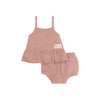 Retrokid Hollis Denim Baby Girl Ruffle Pink Set