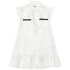 Philosophy Sleeveless Eyelet White Dress With Tie Neck