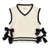 Philosophy Knit Ivory Vest With Bows On Sides