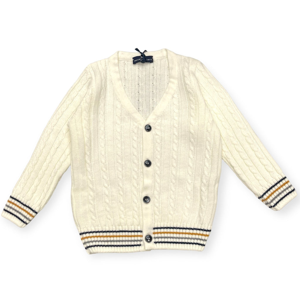 Manuell and Frank Ivory Cable Knitted Crew Neck Sweater
