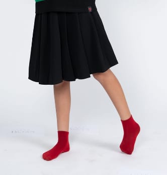 Teen Boss Black Pleated Button Skirt
