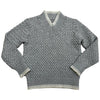 Luis V-neck weave Grey/Cream Kensington  Sweater