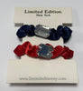 Limited Edition Satin Jeweled Mini Navy & Red Scrunchies FINAL SALE