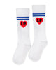 Little Parni Heart Play White/Royal Blue Knee Socks LP-006