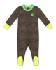 Little Parni Leopard/ Green Footie PJ111