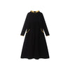 Ba & Na Girls Cotton Black Maxi Dress with Yellow Trim
