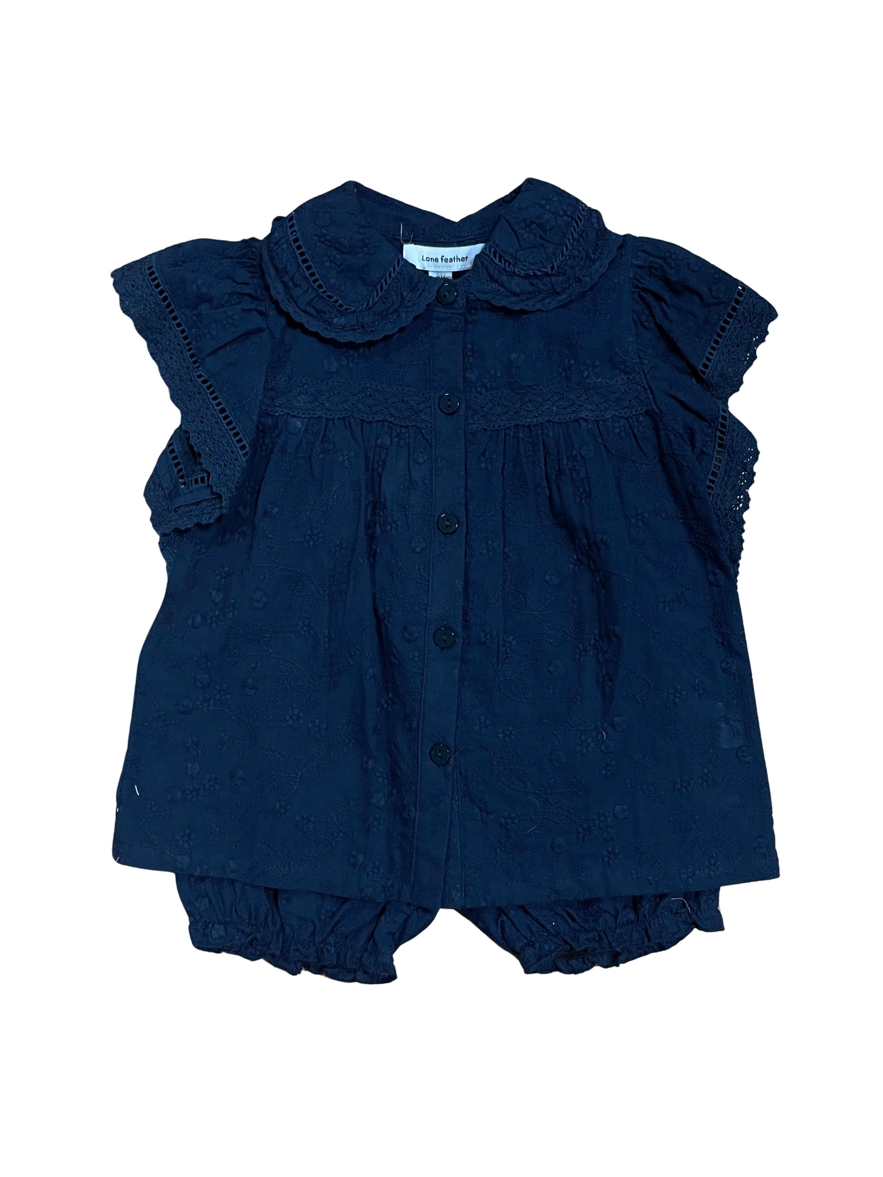 Lone Feather Solid Beauty Baby Navy Set | Macaroni Kids Lone Feather Solid Beauty Baby Navy Set | Macaroni Kids