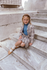 Coco Blanc Fine Knit Blue Turtleneck