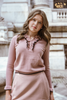Coco Blanc Ruffle Blush Polo Sweater