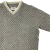 Luis V-neck weave Grey/Cream Kensington  Sweater