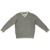 Luis V-neck weave Grey/Cream Kensington  Sweater