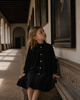 Retrokid Isla Short Velvet Ribbed Black Dress.