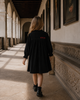 Retrokid Isla Short Velvet Ribbed Black Dress.