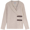 Blumint Shawl Collar Cable Wrap Oatmeal Sweater.