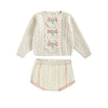 Louise Misha Vinia Cream Floral Sweater + Ripane Bloomer 2 pc Set